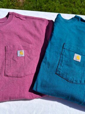 Two Carhartt Women's Heavyweight Short Sleeve Tee Shirts Loose Fit 3X